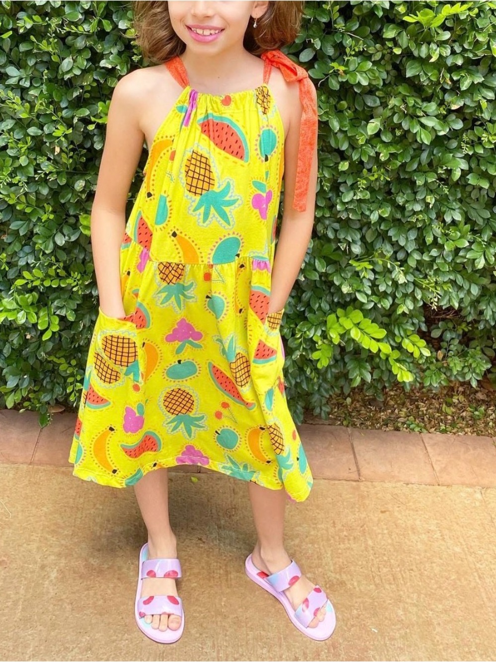 Fábula by Farm Rio Girls Tropical Fruit Dress Size 10